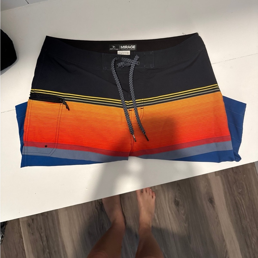 Rip Curl Black and Orange Board Shorts